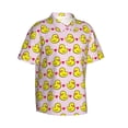 thumbnail image 1 of Picia Ducks And Pink Heart Gentle Cotton Regular Fit Short Sleeve Casual Hawaiian Shirt for Men-Large, 1 of 8