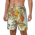 thumbnail image 1 of Picia Ducks and Flowers pattern Mens Swim Trunks with Compression Liner Stretch Beach Shorts Quick Dry with Zipper Pockets No-Chafing Board Shorts-3X-Large, 1 of 1