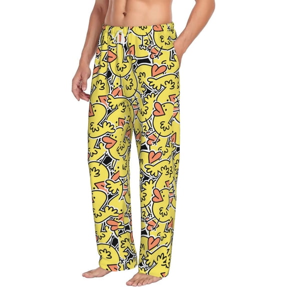 Picia Ducks Mens Soft Woven Cotton Elastic Waistband Sleep Pajama Pant Lounge Sleep Pant With Pockets And Drawstring-X-Large