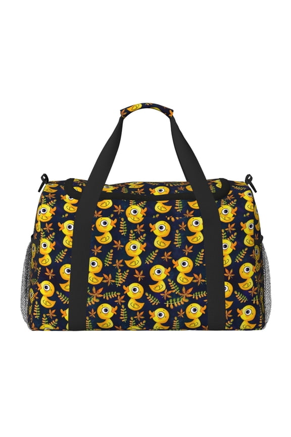 Ducks Print Travel Duffle Bag,Weekender Bags for Women with Shoe Compartment, Gym Duffel Bag with Wet Pocket, Hospital Bags for Labor and Delivery