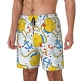 thumbnail image 1 of Picia Ducks and Anchors pattern Mens Swim Trunks with Compression Liner Stretch Beach Shorts Quick Dry with Zipper Pockets No-Chafing Board Shorts-, 1 of 9