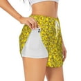thumbnail image 1 of Picia Ducky Cartoon Animal Yellow Pattern Women's 2 in 1 Athletic Running Shorts High Waisted Workout Casual Gym Sweat Shorts with Comfy Liner Zipper Pockets-XX-Large, 1 of 9