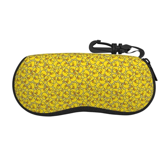 Picia Ducky Cartoon Animal Yellow Print Sunglasses Case, Eyeglasses Case Protector Large Glasses Case, Key Lock Case Protective Glasses Holder Eyeglasses Cases