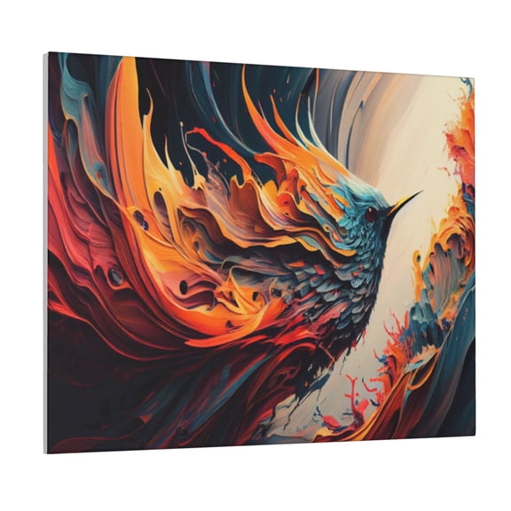 Picia Dynamic Fire Bird Art Pattern Decorative Picture – Unique Wall Art, Modern Canvas Print for Trendy Interiors (Horizontal)