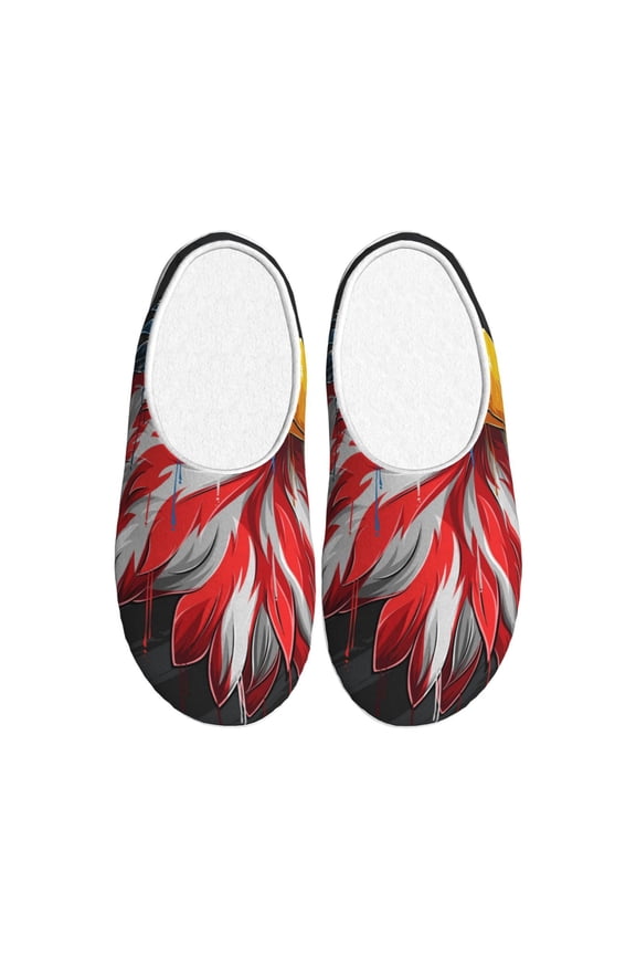 Eagle Head With American Flag for Women's Lamb-hug Comfy Fleece House Slippers Memory Foam, Slip-on House Shoes Indoor Outdoor-42/43