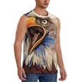 thumbnail image 1 of Picia Eagle With USA Flags mens Cotton Tank Undershirts , Moisture-wicking Ribbed Tanks, Lightweight Cotton Tank Undershirts-Small, 1 of 8