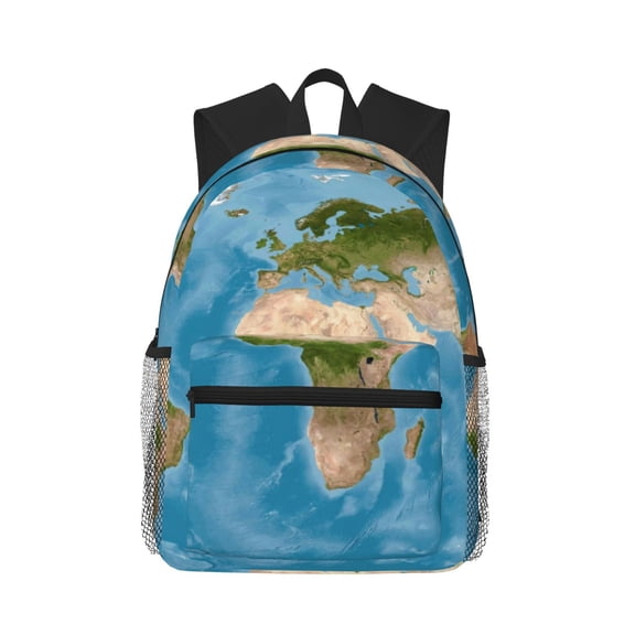 Picia Earth View World Map Large Capacity Backpack Classic Style Backpack Casual Backpack Water-Resistant School Work Travel Outdoor Backpack