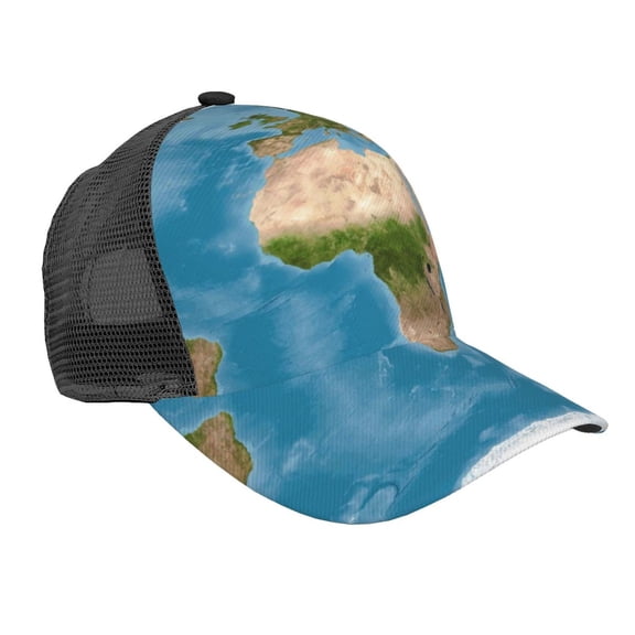 Picia Earth View World Map Pattern Trucker Hat,Baseball Cap,Sun Protection Cap,Stylish Headwear,Leisure Cap,Outdoor Sports Cap