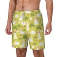 thumbnail image 1 of Picia Easter Bunny pattern Mens Swim Trunks with Compression Liner Stretch Beach Shorts Quick Dry with Zipper Pockets No-Chafing Board Shorts-3X-Large, 1 of 9