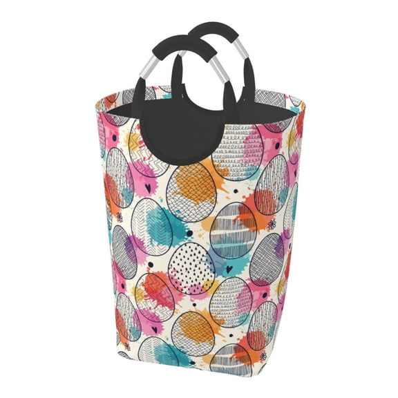Picia Easter Egg Laundry Basket With Handles Laundry Hamper Toys Storage Organizer Foldable Bucket Washing Bin Dirty Clothes Bag For Home Bathroom Bedroom Dorm