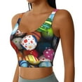 thumbnail image 1 of Picia Easter Egg Sports Bra for Women,Padded Strappy Sports Bras Medium Support Yoga Bra with Removable Cups,Running Yoga Bra-X-Large, 1 of 9