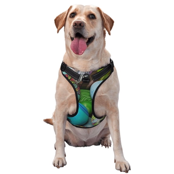Picia Easter Egg1 No-Pull Dog Harness Reflective Front Clip Vest with Handle,Step-in Air Dog Harness,Adjustable 2 Metal Rings 4 Buckles,Easy to Put on & Take Off X-Large