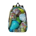 thumbnail image 1 of Picia Easter Egg1 Printed Canvas Daypack - Stylish and Durable Vintage Compact Backpack - Class, Work, Travel, or Laptop Bookbag,Organized Compartments-Medium, 1 of 6