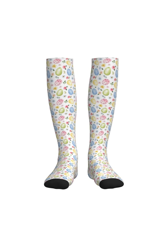 Easter Egg3 Printed Sports Compression Socks - 15-20mmHg Graduated Compression, High-Performance Soft and Breathable Socks for Men and Women