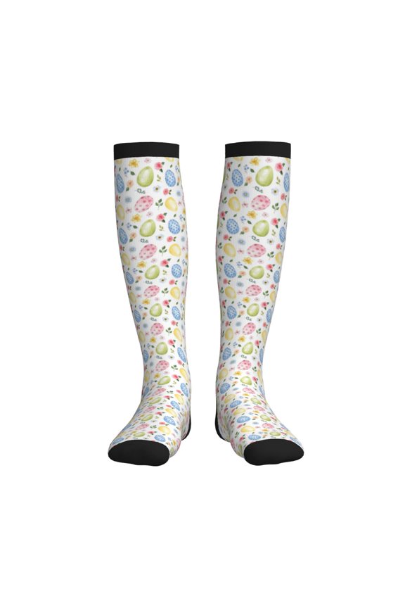 Easter Egg3 Printed Sports Compression Socks - 15-20mmHg Graduated Compression, High-Performance Soft and Breathable Socks for Men and Women