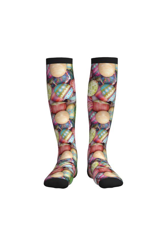 Easter Eggs Printed Sports Compression Socks - 15-20mmHg Graduated Compression, High-Performance Soft and Breathable Socks for Men and Women
