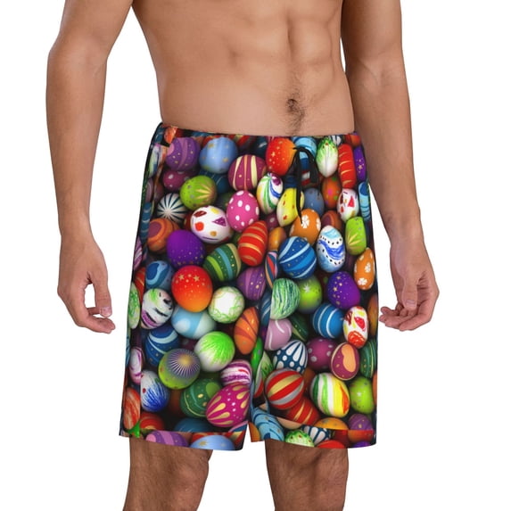 Picia Easter Eggs2 Pajama Shorts for Men, Men's Pajama Bottoms, Sleepwear,Short Pajama Pants-X-Large
