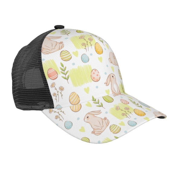 Picia Easter Rabbit Pattern Trucker Hat,Baseball Cap,Sun Protection Cap,Stylish Headwear,Leisure Cap,Outdoor Sports Cap
