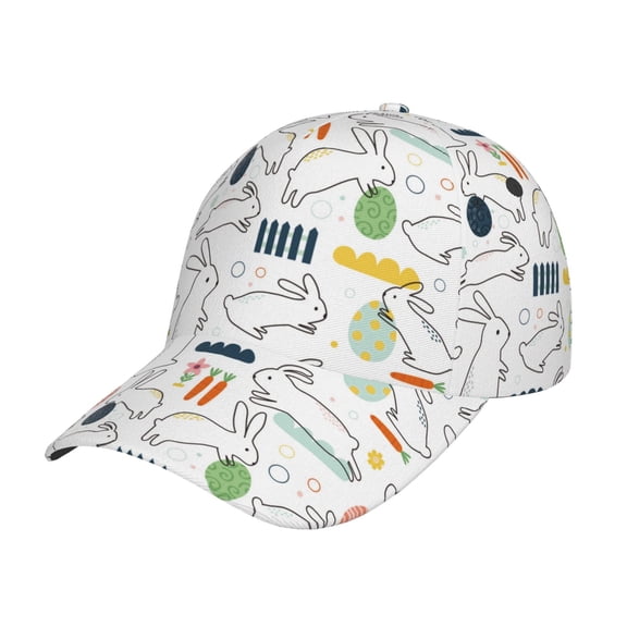 Picia Easter Rabbit pattern Trucker Low Profile Hat Men Women Baseball Cap Dad Hat Adjustable Unconstructed Plain Cap