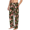 thumbnail image 1 of Picia Edgehog and Mushrooms Mens Soft Woven Cotton Elastic Waistband Sleep Pajama Pant Lounge Sleep Pant With Pockets And Drawstring-Small, 1 of 9