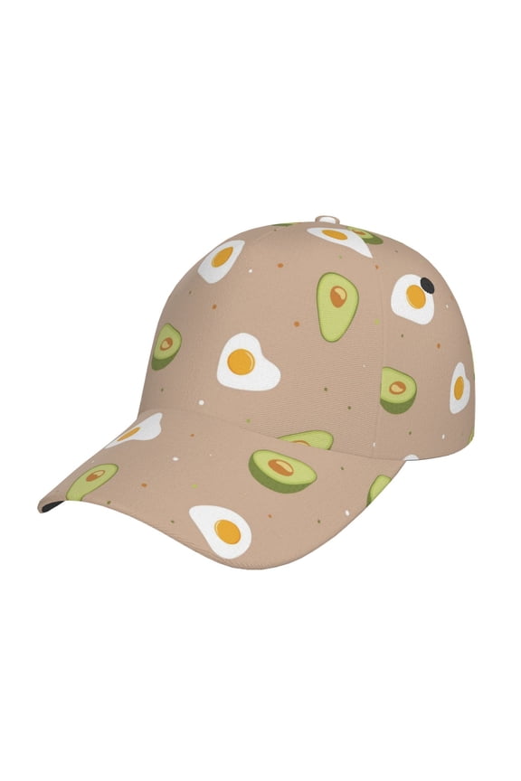 Egg and Avocado pattern Trucker Low Profile Hat Men Women Baseball Cap Dad Hat Adjustable Unconstructed Plain Cap