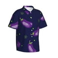 thumbnail image 1 of Picia Eggplant Gentle Cotton Regular Fit Short Sleeve Casual Hawaiian Shirt for Men-Small, 1 of 9