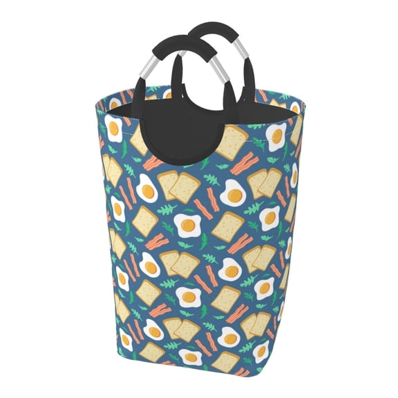Picia Eggs Toast Bacon And Arugula Laundry Basket With Handles Laundry Hamper Toys Storage Organizer Foldable Bucket Washing Bin Dirty Clothes Bag For Home Bathroom Bedroom Dorm