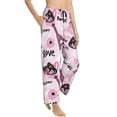 thumbnail image 1 of Picia Eiffel Tower and Butterflies Womens Soft Woven Cotton Elastic Waistband Sleep Pajama Pant Lounge Sleep Pant With Pockets And Drawstring-, 1 of 9