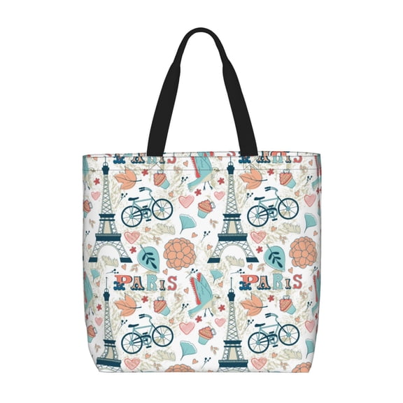 Picia Eiffel Tower for Tote Bag for Women with Zipper, Gym Tote with Compartments, Laptop Work Tote Nurse Dance Yoga Bag for Sport, Travel