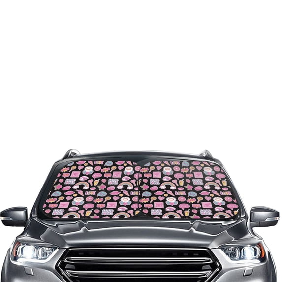 Picia Elements 2 Piece Car Windshield Sun Shade Foldable | Foldable Sun Shield for Front Window Blocks UV Rays and Keeps Your Vehicle Cool-Medium