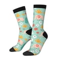 thumbnail image 1 of Picia Elephant and Flowers Print Athletic Socks for Men & Women – Cushioned Moisture-Wicking Crew Socks for Sports, Running, and Training, Soft & Breathable Size 5-11, 1 of 6