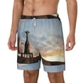 thumbnail image 1 of Picia Elephant Giraffe pattern Mens Swim Trunks with Compression Liner Stretch Beach Shorts Quick Dry with Zipper Pockets No-Chafing Board Shorts-Medium, 1 of 9