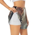 thumbnail image 1 of Picia Elephant in Smoke Pattern Women's 2 in 1 Athletic Running Shorts High Waisted Workout Casual Gym Sweat Shorts with Comfy Liner Zipper Pockets-Medium, 1 of 9