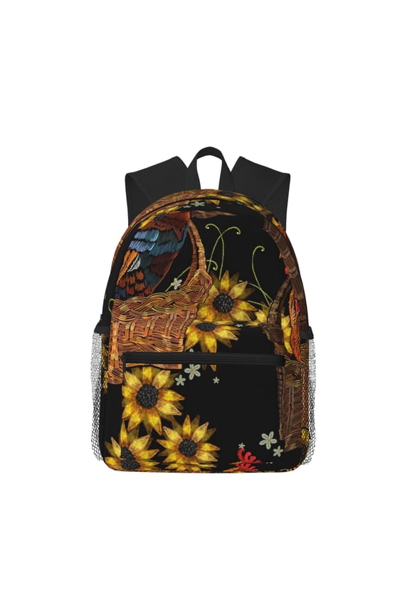 Embroidery Chicken Rooster Large Capacity Backpack Classic Style Backpack Casual Backpack Water-Resistant School Work Travel Outdoor Backpack