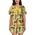 thumbnail image 1 of Picia Ethnic African Pajamas Sets for Women Soft Short-Sleeved Pjs with Lounge Shorts Two Piece Sleepwear-3X-Large, 1 of 9