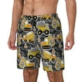 thumbnail image 1 of Picia Excavator At Work pattern Mens Swim Trunks with Compression Liner Stretch Beach Shorts Quick Dry with Zipper Pockets No-Chafing Board Shorts-XX-Large, 1 of 9