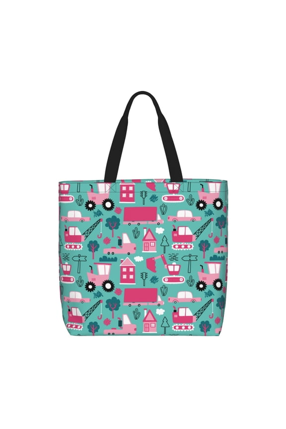 Excavator for Tote Bag for Women with Zipper, Gym Tote with Compartments, Laptop Work Tote Nurse Dance Yoga Bag for Sport, Travel