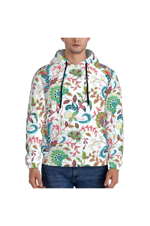 Fairy Flower Pattern Casual Men's Hoodie - Lightweight Hooded Sweatshirt with Kangaroo Pocket, Comfortable Pullover for Everyday, Travel-X-Large