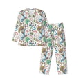 thumbnail image 1 of Picia Fairy Flower Pattern Men’s Long-Sleeve Sleepwear Set - Soft 2-Piece Loungewear with Pockets, Comfy PJs for Relaxing Nights-Large, 1 of 7