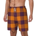 thumbnail image 1 of Picia Fall Buffalo Plaid pattern Mens Swim Trunks with Compression Liner Stretch Beach Shorts Quick Dry with Zipper Pockets No-Chafing Board Shorts-3X-Large, 1 of 9