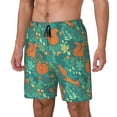 thumbnail image 1 of Picia Fall Forest Squirrel pattern Mens Swim Trunks with Compression Liner Stretch Beach Shorts Quick Dry with Zipper Pockets No-Chafing Board Shorts-3X-Large, 1 of 9