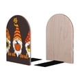 thumbnail image 1 of Picia Fall Gnomes Pattern Wood Bookends for Shelves,Non-slip Bookends, Heavy Duty Wooden Bookend Support,1 Pair, 1 of 8
