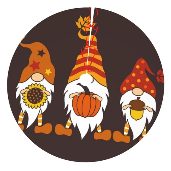 Picia Fall Gnomes Print Christmas Tree Skirt , Christmas Tree Skirt Ornaments for Merry Christmas Holiday Party Decorations Indoor Outdoor-30"