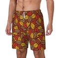 thumbnail image 1 of Picia Fall Leaves pattern Mens Swim Trunks with Compression Liner Stretch Beach Shorts Quick Dry with Zipper Pockets No-Chafing Board Shorts-Small, 1 of 9