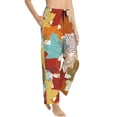 thumbnail image 1 of Picia Fall Maple Leaves Womens Soft Woven Cotton Elastic Waistband Sleep Pajama Pant Lounge Sleep Pant With Pockets And Drawstring-Small, 1 of 9