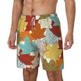 thumbnail image 1 of Picia Fall Maple Leaves pattern Mens Swim Trunks with Compression Liner Stretch Beach Shorts Quick Dry with Zipper Pockets No-Chafing Board Shorts-X-Large, 1 of 1