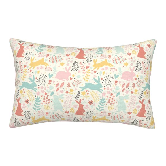 Picia Fall Rabbit Pattern Plush Pillow Case – Soft and Cozy Cushion Cover, Hypoallergenic Throw Pillow Case for Home Decor-16"x24"