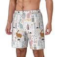 thumbnail image 1 of Picia Fall Rabbit pattern Mens Swim Trunks with Compression Liner Stretch Beach Shorts Quick Dry with Zipper Pockets No-Chafing Board Shorts-Large, 1 of 9