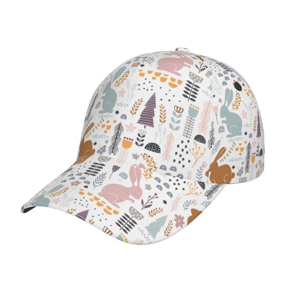 Picia Fall Rabbit pattern Trucker Low Profile Hat Men Women Baseball Cap Dad Hat Adjustable Unconstructed Plain Cap