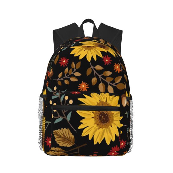 Picia Fall Sunflowers Leaves Large Capacity Backpack Classic Style Backpack Casual Backpack Water-Resistant School Work Travel Outdoor Backpack